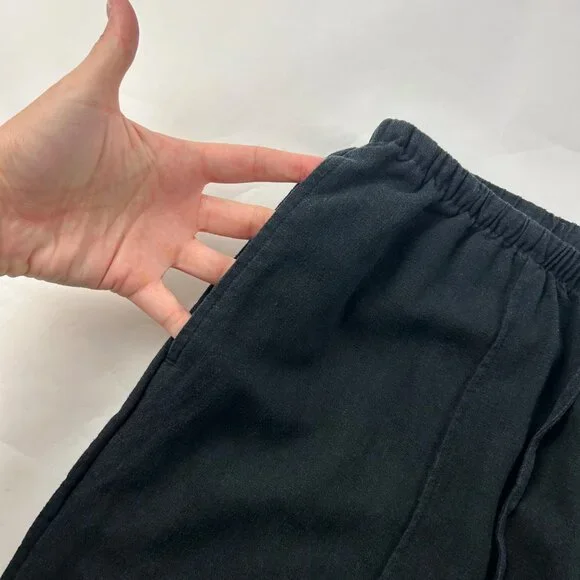 A New Day Black Linen Blend Wide Leg Lounge Pant M - Picture 3 of 7